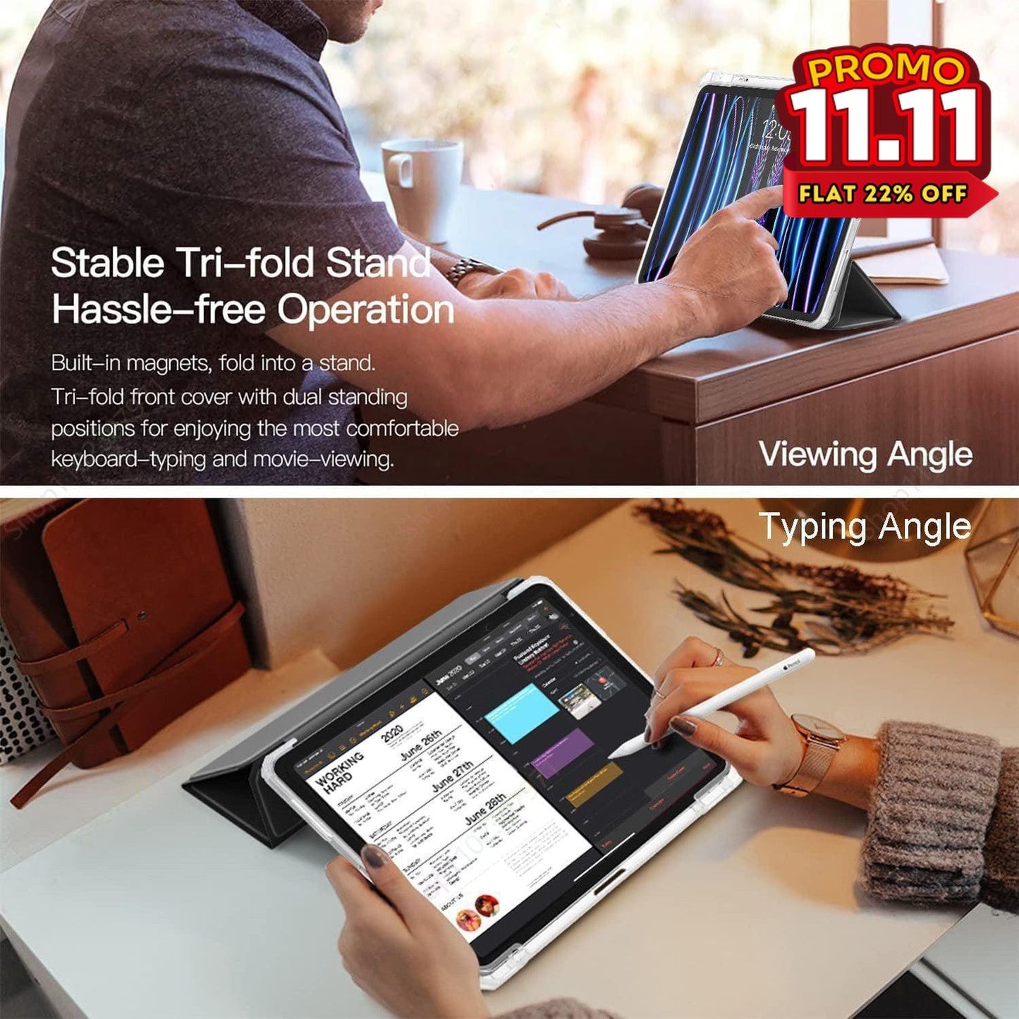 Acrylic iPad Case - Lavender Grey