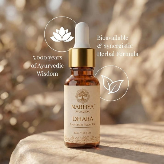 NABHYA Ayurveda DHARA Ayurvedic Navel Oil | Herbal Belly Button Oil | Natural Ayurvedic Body Care | 30ml